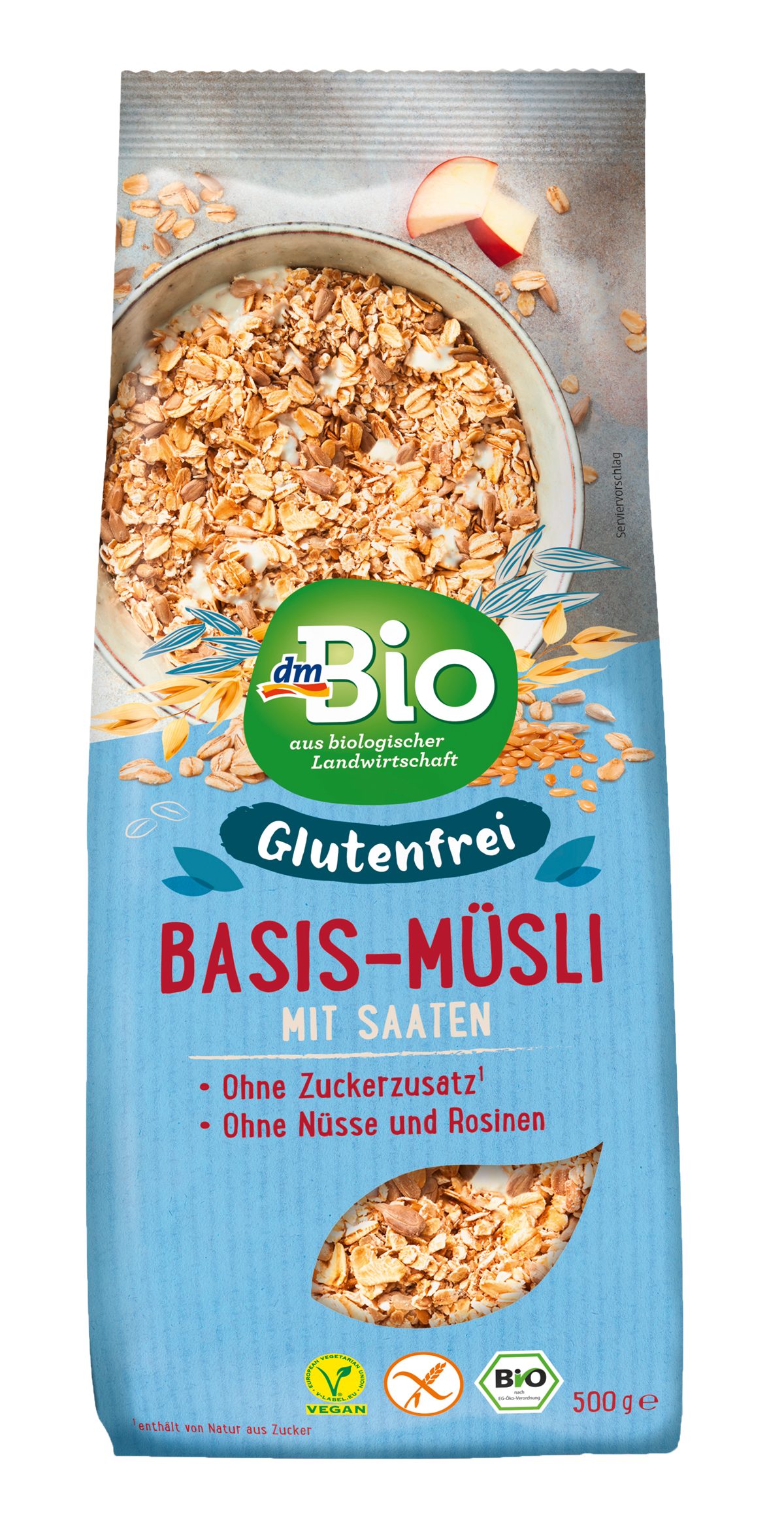 dmBio glutenfreies Basis-Müsli mit Saaten (500 g): 2,65 €
