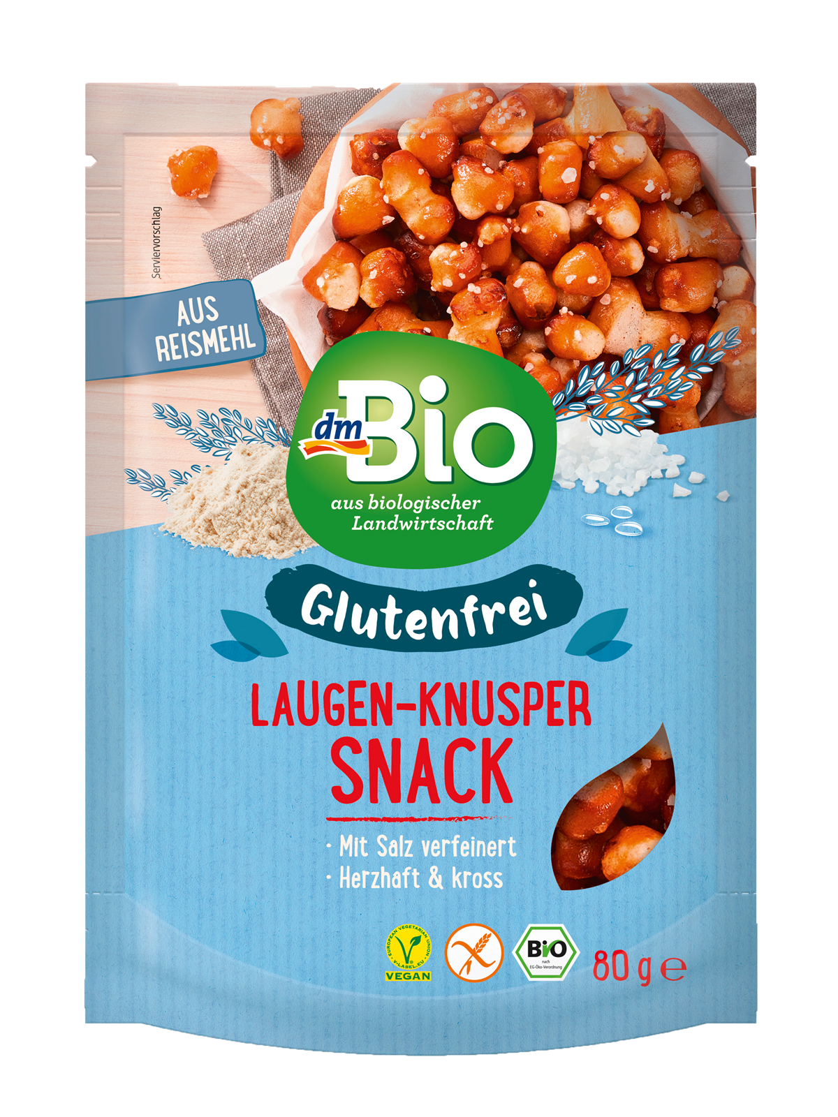 dmBio glutenfreier Laugen-Knusper Snack (80 g): 1,65 €