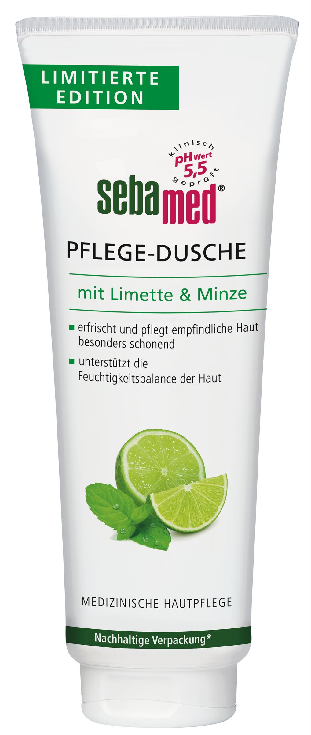 Neu: sebamed Pflege-Dusche mit Limette & Minze (250 ml): UVP 3,95 Euro