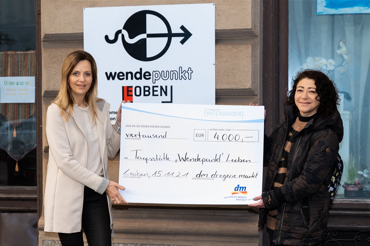 4.000 Euro für den laufenden Betrieb der Tagesstätte „Wendepunkt“ in Leoben.