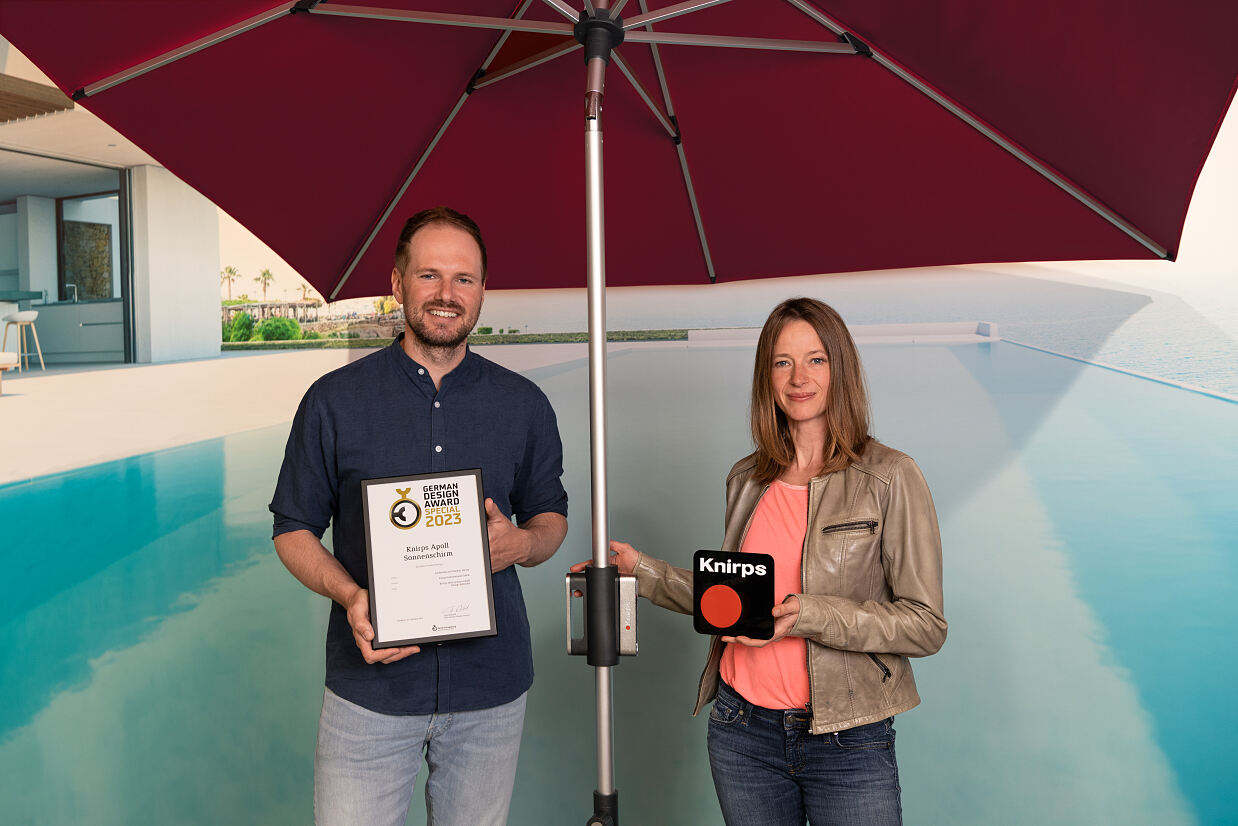 Design-Award für neue Sonnenschirm-Reihe von Knirps. 